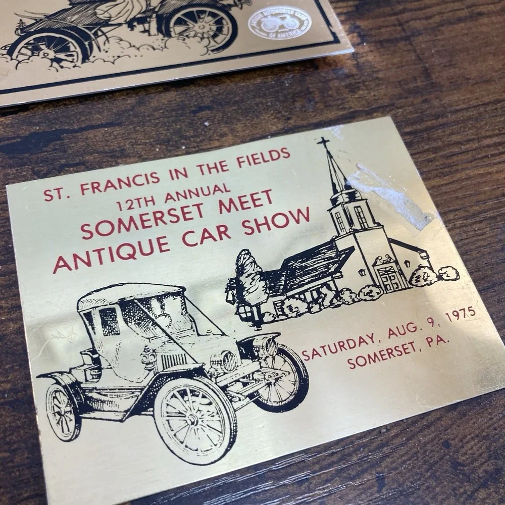 Pittsburgh Area Vtg 1970s Dash Plaques Auto Show Monongahela Mon Valley Somerset